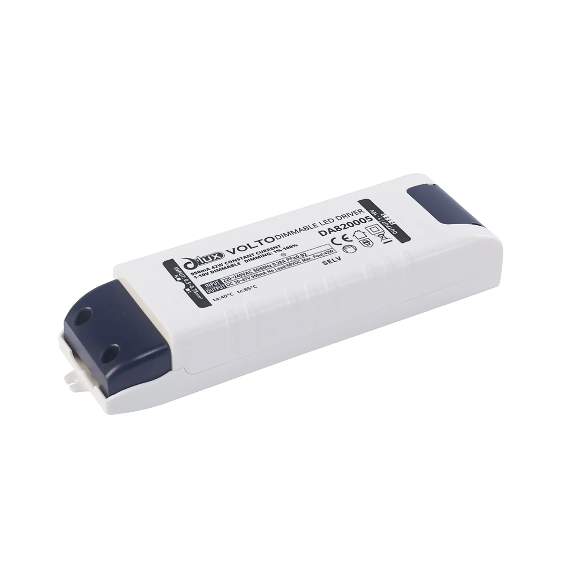 DA820005  Volto, 42W Constant Current 900mA 1-10V Dimmable LED Driver 45-80V